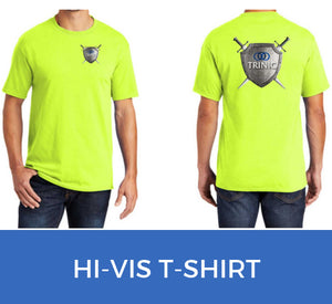 safety green t-shirt with trinic logo